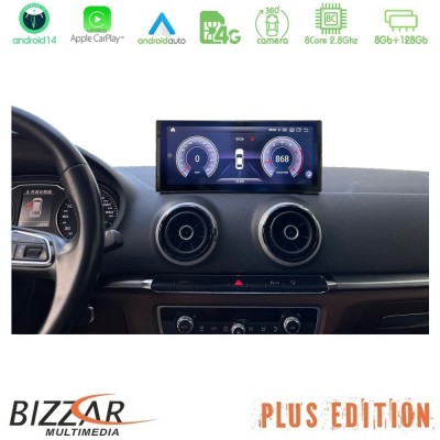 Bizzar Plus Edition Audi A3 (8V) 2013-2020 Android14 8Core (8+128GB) Navigation Multimedia 10.25" HD Anti-reflection Bizzar Plus Edition Audi A3 (8V) 2013-2020 Android14 8Core (8+128GB) Navigation Multimedia 10.25" HD Anti-reflection