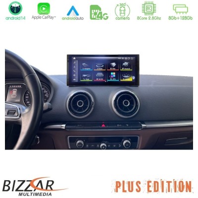 Bizzar Plus Edition Audi A3 (8V) 2013-2020 Android14 8Core (8+128GB) Navigation Multimedia 10.25" HD Anti-reflection Bizzar Plus Edition Audi A3 (8V) 2013-2020 Android14 8Core (8+128GB) Navigation Multimedia 10.25" HD Anti-reflection