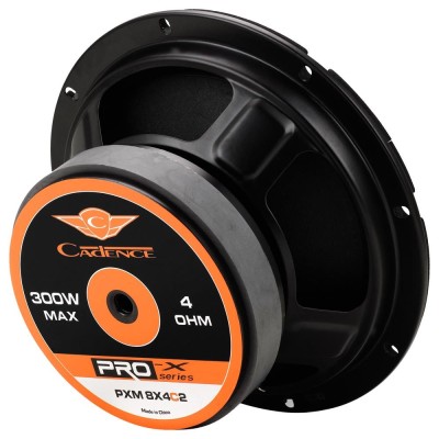 Cadence PMX-8X4 8″ Midrange Speakers | 4 Ohm 150W RMS, 300W Peak Power Cadence PMX-8X4 8″ Midrange Speakers | 4 Ohm 150W RMS, 300W Peak Power