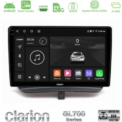 Clarion GL700 Series 8Core Android ClarionOS 4+64GB Ford Courier 2015-2023 Navigation Multimedia Tablet 9" Με Carplay & Android 