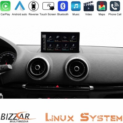 Bizzar Audi A1 (8X) 2010-2018 Linux Apple CarPlay | Android Auto screen 10.25" HD