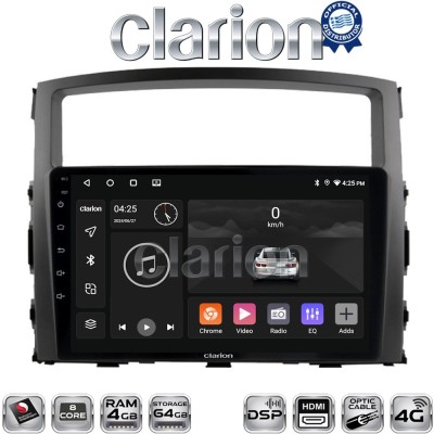 CLARION GL74038 Οθόνη OEM Multimedia Αυτοκινήτου για MITSUBISHI PAJERO 20062014 (CarPlay/AndroidAuto/BT/GPS/WIFI/GPRS)