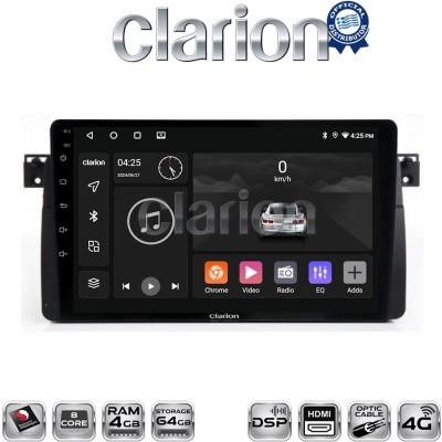 CLARION GL74052 Οθόνη OEM Multimedia Αυτοκινήτου για BMW Σειρά 3 (E46) 19982005 (CarPlay/AndroidAuto/BT/GPS/WIFI/GPRS)