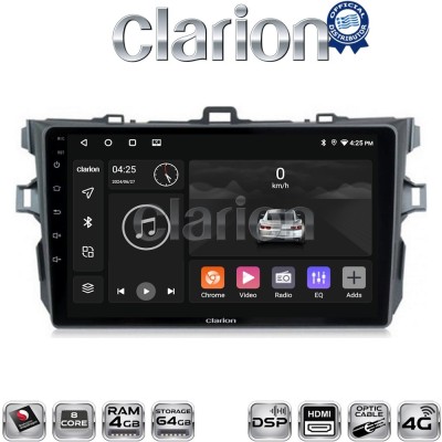 CLARION GL74063 Οθόνη OEM Multimedia Αυτοκινήτου για TOYOTA COROLLA 20062012 (CarPlay/AndroidAuto/BT/GPS/WIFI/GPRS)