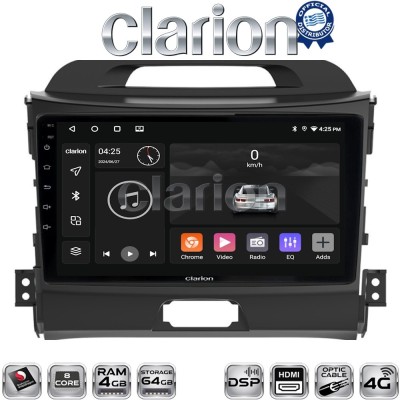 CLARION GL74074 Οθόνη OEM Multimedia Αυτοκινήτου για KIA SPORTAGE 20102015 (CarPlay/AndroidAuto/BT/GPS/WIFI/GPRS)