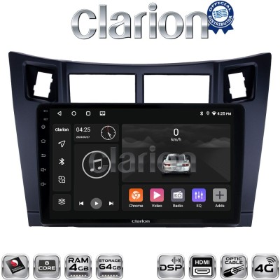 CLARION GL74084 Οθόνη OEM Multimedia Αυτοκινήτου για Τoyota Yaris 2006 2011 (CarPlay/AndroidAuto/BT/GPS/WIFI/GPRS)