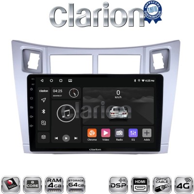 CLARION GL74084S Οθόνη OEM Multimedia Αυτοκινήτου για Τoyota Yaris 2006 2011 (CarPlay/AndroidAuto/BT/GPS/WIFI/GPRS)