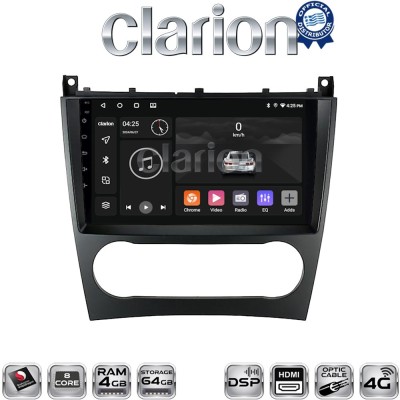 CLARION GL74093 Οθόνη OEM Multimedia Αυτοκινήτου για MERCEDES C class (W203) – CLC 20042008 (CarPlay/AndroidAuto/BT/GPS/WIFI/GPR