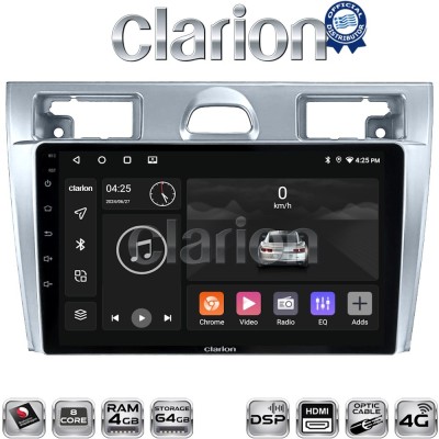 CLARION GL74140 Οθόνη OEM Multimedia Αυτοκινήτου για Ford Fiesta 2006 - 2008 (CarPlay/AndroidAuto/BT/GPS/WIFI/GPRS)