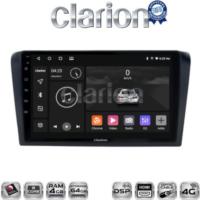 CLARION GL74161 Οθόνη OEM Multimedia Αυτοκινήτου για MAZDA 3 2003 2008 (CarPlay/AndroidAuto/BT/GPS/WIFI/GPRS)