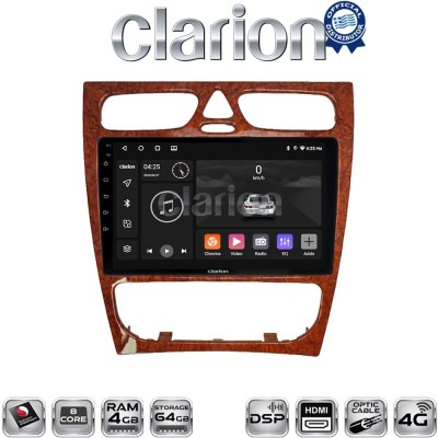 CLARION GL74171W Οθόνη OEM Multimedia Αυτοκινήτου για Mercedes C Class 1999 2004 (Προ Facelift) (CarPlay/AndroidAuto/BT/GPS/WIF