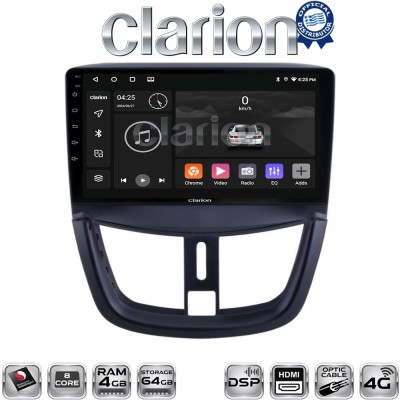 CLARION GL74207 Οθόνη OEM Multimedia Αυτοκινήτου για PEUGEOT 207 20072013 (CarPlay/AndroidAuto/BT/GPS/WIFI/GPRS)