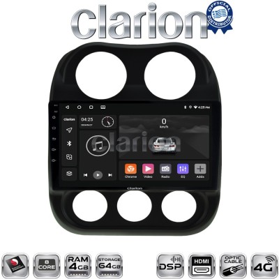 CLARION GL74252 Οθόνη OEM Multimedia Αυτοκινήτου για JEEP COMPASS 20112016 (CarPlay/AndroidAuto/BT/GPS/WIFI/GPRS)