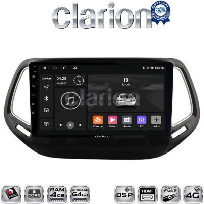 CLARION GL74253 Οθόνη OEM Multimedia Αυτοκινήτου για JEEP COMPASS 2017 (CarPlay/AndroidAuto/BT/GPS/WIFI/GPRS)