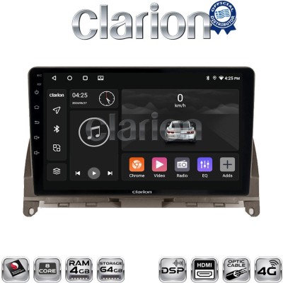 CLARION GL74265BR Οθόνη OEM Multimedia Αυτοκινήτου για Mercedes C Class W204 2007 2011 (CarPlay/AndroidAuto/BT/GPS/WIFI/GPRS)