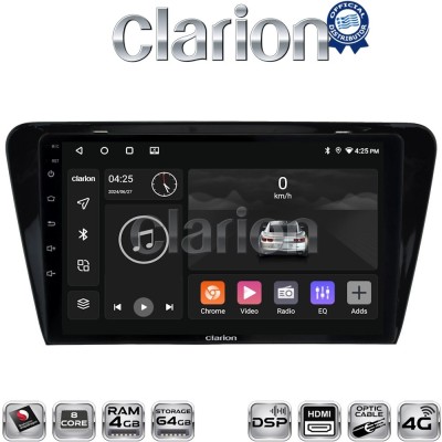 CLARION GL74279 Οθόνη OEM Multimedia Αυτοκινήτου για SKODA OCTAVIA 7 2013 2020 (CarPlay/AndroidAuto/BT/GPS/WIFI/GPRS)