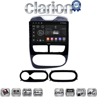 CLARION GL74320 Οθόνη OEM Multimedia Αυτοκινήτου για RENAULT CLIO 2012 2015 (CarPlay/AndroidAuto/BT/GPS/WIFI/GPRS)