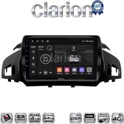 CLARION GL74362 Οθόνη OEM Multimedia Αυτοκινήτου για FORD KUGA 2013 & C-MAX 2011 (CarPlay/AndroidAuto/BT/GPS/WIFI/GPRS)
