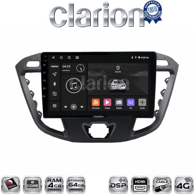 CLARION GL74366 Οθόνη OEM Multimedia Αυτοκινήτου για TRANSIT CUSTOM - TOURNEO CUSTOM 2013 (CarPlay/AndroidAuto/BT/GPS/WIFI/GPRS)