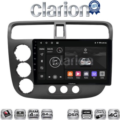 CLARION GL74373 Οθόνη OEM Multimedia Αυτοκινήτου για HONDA CIVIC 4πορτο 2001 2006 (CarPlay/AndroidAuto/BT/GPS/WIFI/GPRS)