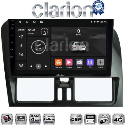 CLARION GL74390 Οθόνη OEM Multimedia Αυτοκινήτου για VOLVO XC60 2009-2017 (CarPlay/AndroidAuto/BT/GPS/WIFI/GPRS)