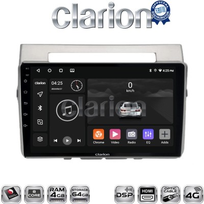 CLARION GL74417 Οθόνη OEM Multimedia Αυτοκινήτου για Toyota Corolla Verso 2004 2009 (CarPlay/AndroidAuto/BT/GPS/WIFI/GPRS)