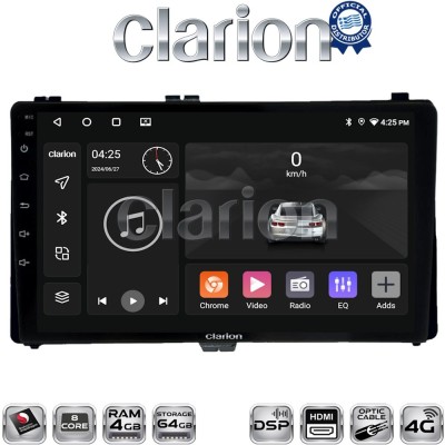 CLARION GL74418 Οθόνη OEM Multimedia Αυτοκινήτου για Toyota Auris '15 & Corolla '17-'19 (CarPlay/AndroidAuto/BT/GPS/WIFI/GPRS)