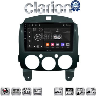 CLARION GL74430 Οθόνη OEM Multimedia Αυτοκινήτου για MAZDA 2 20072014 (CarPlay/AndroidAuto/BT/GPS/WIFI/GPRS)