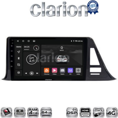 CLARION GL74445 Οθόνη OEM Multimedia Αυτοκινήτου για Toyota CH-R 2017 (CarPlay/AndroidAuto/BT/GPS/WIFI/GPRS)