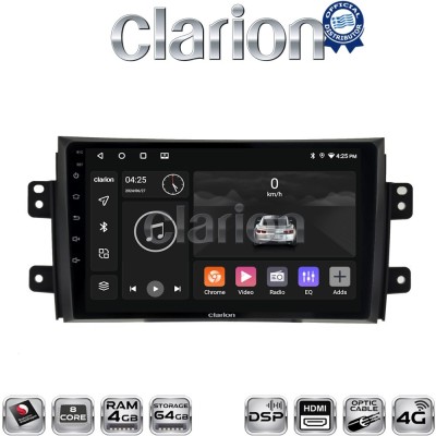 CLARION GL74446 Οθόνη OEM Multimedia Αυτοκινήτου για Fiat Sedici 2005 2013 Suzuki SX4 2005 2013 (CarPlay/AndroidAuto/BT/GPS/WI