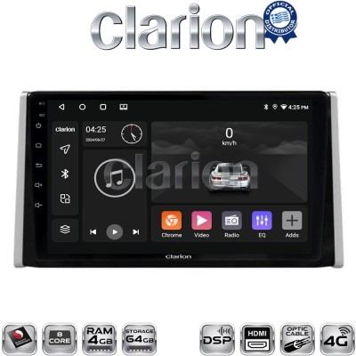 CLARION GL74572 Οθόνη OEM Multimedia Αυτοκινήτου για TOYOTA RAV 4 2019 (CarPlay/AndroidAuto/BT/GPS/WIFI/GPRS)
