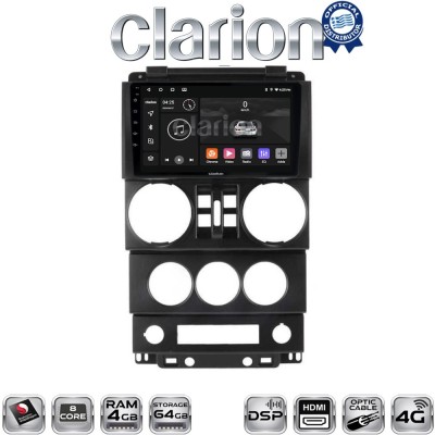 CLARION GL74748 Οθόνη OEM Multimedia Αυτοκινήτου για JEEP WRANGLER 2007 2011 (CarPlay/AndroidAuto/BT/GPS/WIFI/GPRS)