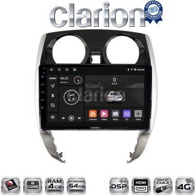 CLARION GL74790 Οθόνη OEM Multimedia Αυτοκινήτου για Nissan Note 2013 2020 (CarPlay/AndroidAuto/BT/GPS/WIFI/GPRS)