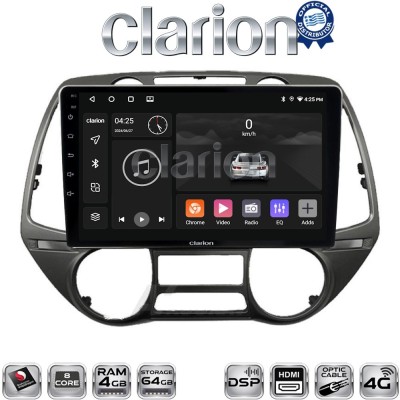 CLARION GL74837 Οθόνη OEM Multimedia Αυτοκινήτου για Hyundai i20 2008 2014 (CarPlay/AndroidAuto/BT/GPS/WIFI/GPRS)