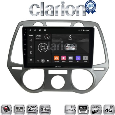 CLARION GL74838 Οθόνη OEM Multimedia Αυτοκινήτου για Hyundai i20 2008 2014 (CarPlay/AndroidAuto/BT/GPS/WIFI/GPRS)