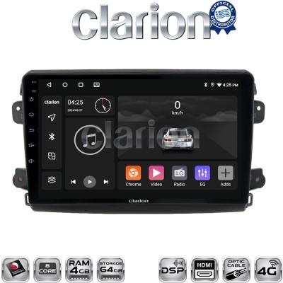 CLARION GL74192 Οθόνη OEM Multimedia Αυτοκινήτου για Fiat Ducato 2023 (CarPlay/AndroidAuto/BT/GPS/WIFI/GPRS)