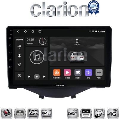 CLARION GL74564B Οθόνη OEM Multimedia Αυτοκινήτου για Toyota Aygo 2014 Citroen C1 2014 Peugeot 107 2014 (CarPlay/AndroidAuto/