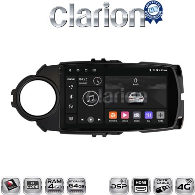 CLARION GL74454B Οθόνη OEM Multimedia Αυτοκινήτου για Toyota Yaris 2015 2019 (CarPlay/AndroidAuto/BT/GPS/WIFI/GPRS)