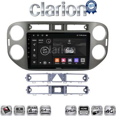 CLARION GL74590G Οθόνη OEM Multimedia Αυτοκινήτου για VW Tiguan 2007 - 2016 Ανθρακί (CarPlay/AndroidAuto/BT/GPS/WIFI/GPRS)