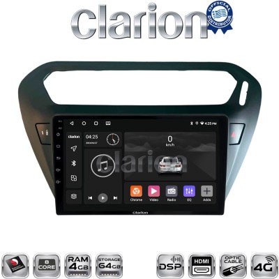 CLARION GL74294B Οθόνη OEM Multimedia Αυτοκινήτου για Citroen Elysee 2013 Peugeot 301 2013 (CarPlay/AndroidAuto/BT/GPS/WIFI/GP