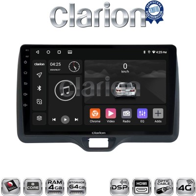 CLARION GL74554H Οθόνη OEM Multimedia Αυτοκινήτου για Toyota Yaris 2020 2023 (CarPlay/AndroidAuto/BT/GPS/WIFI/GPRS)