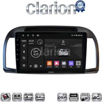 CLARION GL74300B Οθόνη OEM Multimedia Αυτοκινήτου για Nissan Micra 2002 2007 (CarPlay/AndroidAuto/BT/GPS/WIFI/GPRS)