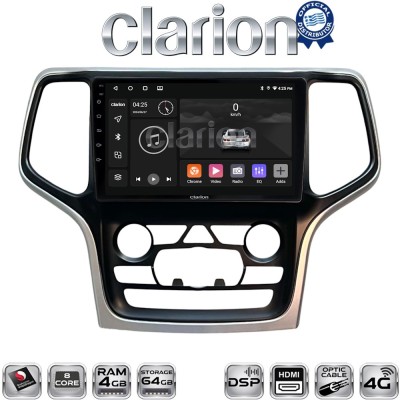 CLARION GL74534A Οθόνη OEM Multimedia Αυτοκινήτου για Jeep Grand Cherokee 2014 2019 (CarPlay/AndroidAuto/BT/GPS/WIFI/GPRS)