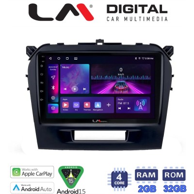 LM Digital - LM ZA4571 GPS Οθόνη OEM Multimedia Αυτοκινήτου για SUZUKI VITARA & BREZZA 2016 (CarPlay/AndroidAuto/BT/GPS/WIFI/GPR