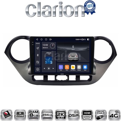 CLARION GL75406 Οθόνη OEM Multimedia Αυτοκινήτου για Hyundai i10 2014 (CarPlay/AndroidAuto/BT/GPS/WIFI/GPRS)