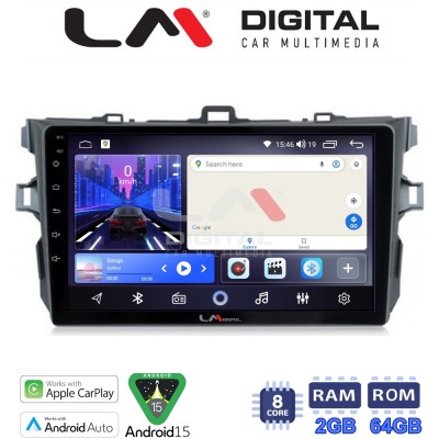 LM Digital - LM ZW8063 GPS Οθόνη OEM Multimedia Αυτοκινήτου για TOYOTA COROLLA 20062012 (CarPlay/AndroidAuto/BT/GPS/WIFI)