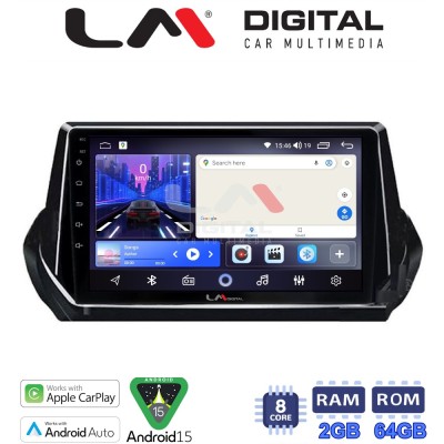 LM Digital - LM ZW8375 GPS Οθόνη OEM Multimedia Αυτοκινήτου για PEUGEOT 208-2008 2012 (CarPlay/AndroidAuto/BT/GPS/WIFI)