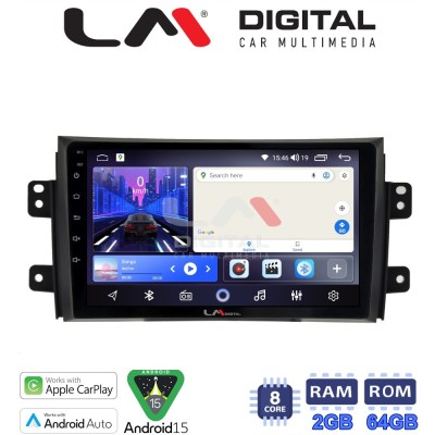 LM Digital - LM ZW8446 GPS Οθόνη OEM Multimedia Αυτοκινήτου για FIAT SEDICI & SUZUKI SX4 2005-2013 (CarPlay/AndroidAuto/BT/GPS/W