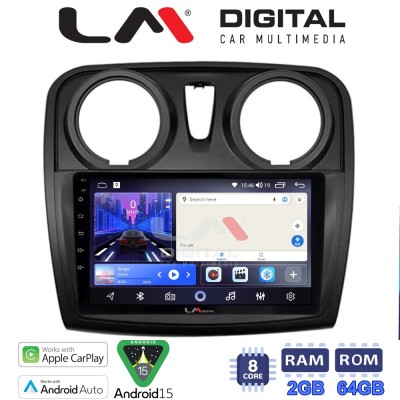 LM Digital - LM ZW8457 GPS Οθόνη OEM Multimedia Αυτοκινήτου για Dacia Santero 2012 2019 (CarPlay/AndroidAuto/BT/GPS/WIFI)