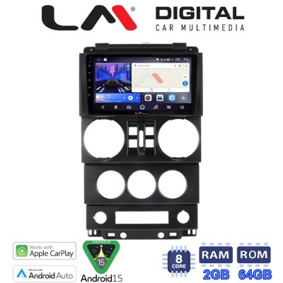 LM Digital - LM ZW8748B GPS Οθόνη OEM Multimedia Αυτοκινήτου για JEEP WRANGLER 2007 2011 (CarPlay/AndroidAuto/BT/GPS/WIFI)